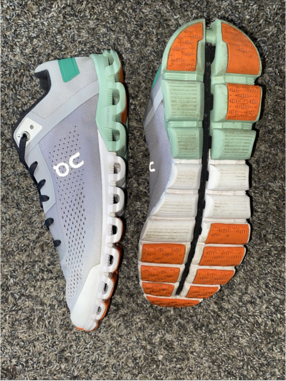 On Cloudflow Womens Size 9.5 Gray Green Athletic Running Walking Shoes Sneakers - Picture 7 of 13